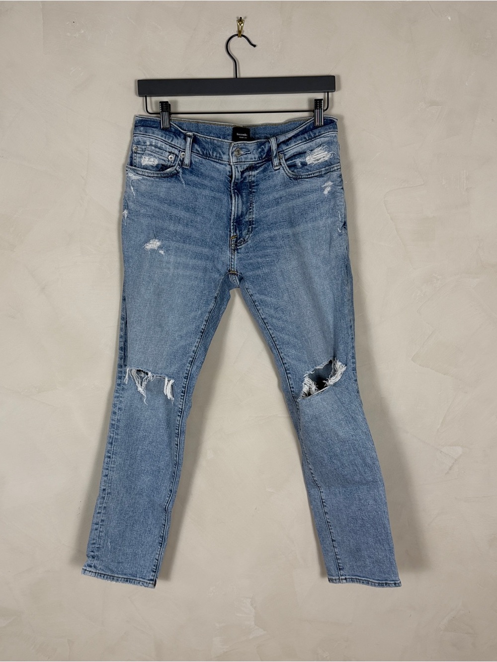 Abercrombie & Fitch Men’s Skinny Stretch Distressed Ripped Jeans 32x30 Light Was